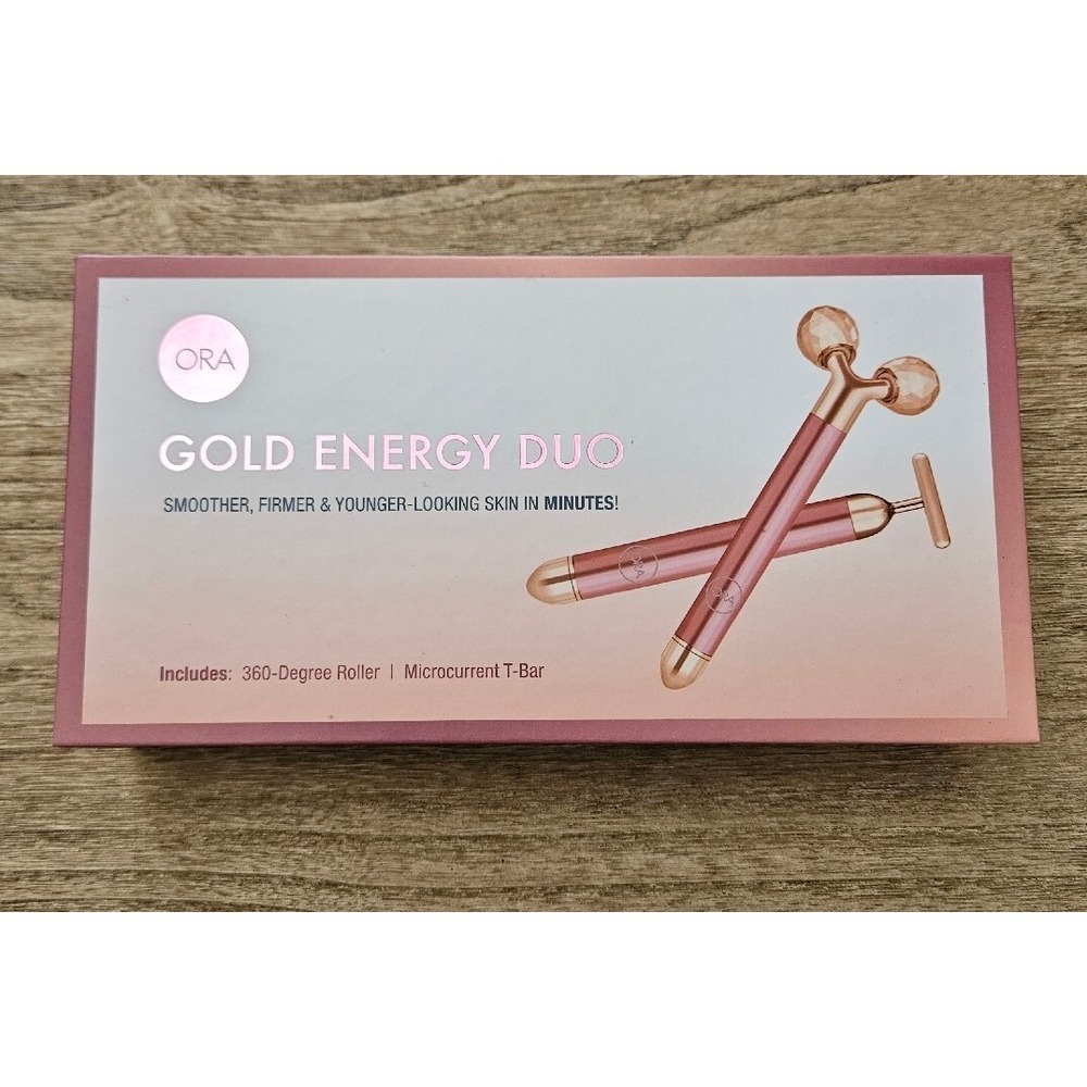 Ora Gold Energy Duo. Includes Microcurrent T-Bar & 360-Degree Roller. NEW - Picture 2 of 4